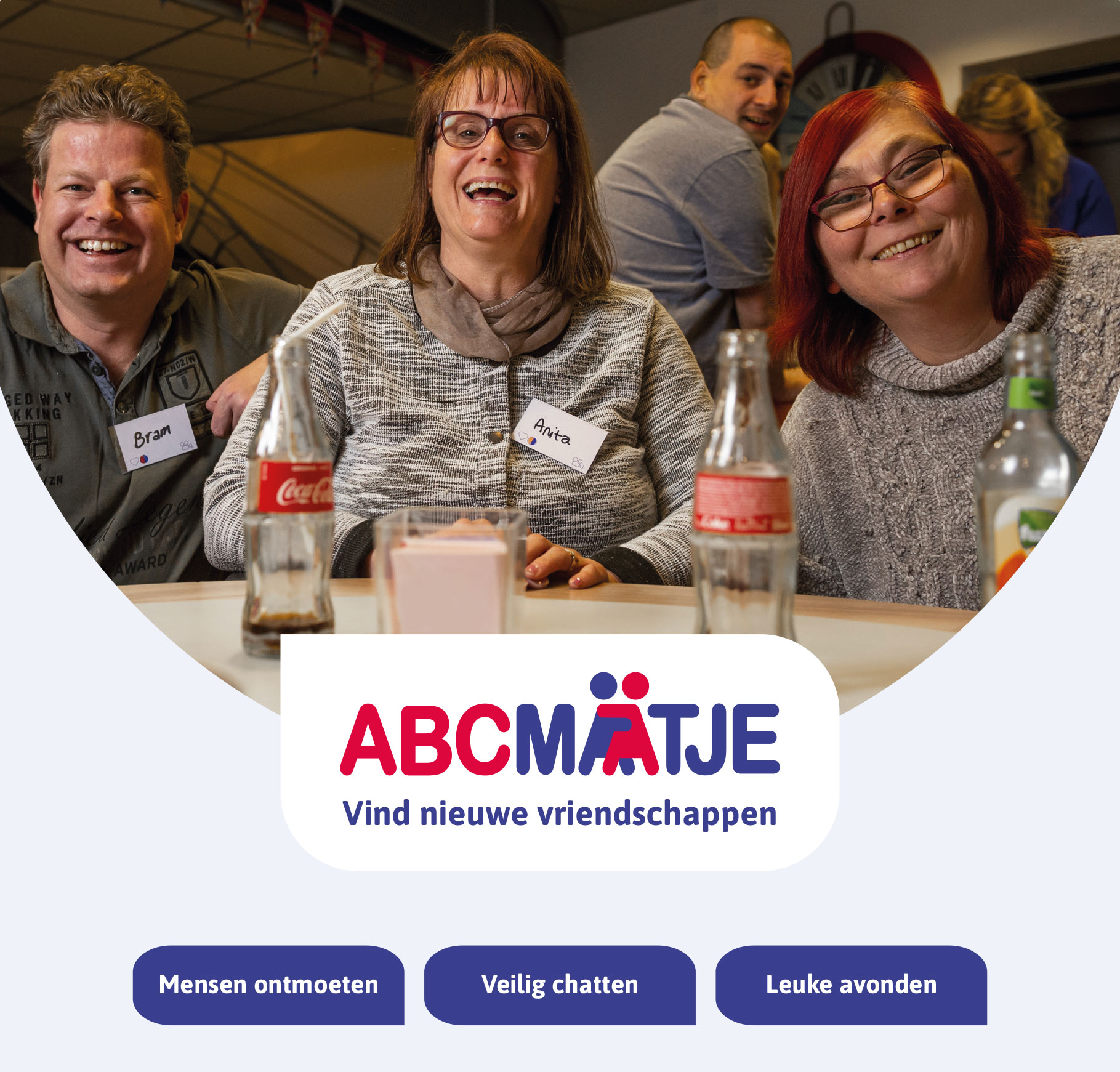 ABCMaatje is een gratis website en app waar je veilig en eenvoudig contact kan maken met nieuwe mensen.